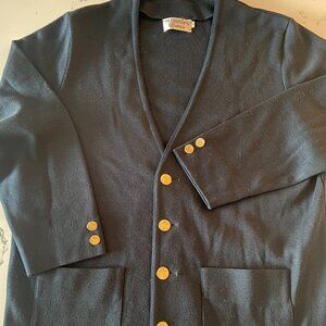 St. Croix Knits for Taffy's Navy Blue 100% Wool Blazer Cardigan